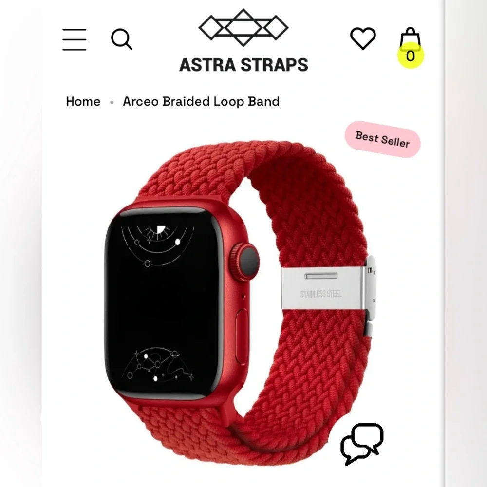 🆕 Red Astra Straps Arceo Braided Loop Band